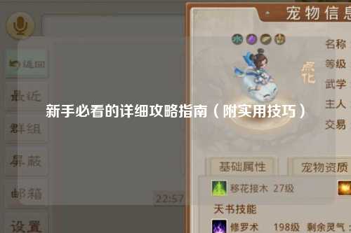 新手必看的詳細(xì)攻略指南（附實(shí)用技巧）